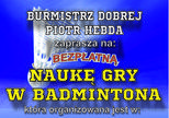 Zaproszenie na naukę gry w badmintona w Miejskiej Hali Sportowej w Dobrej